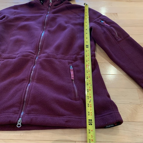 Lands End women’s size small 6-8 merlot purple fleece jacket hooded cozy coat - Picture 10 of 10